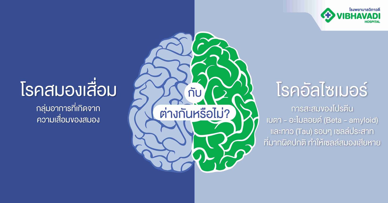 โรคสมองเสื่อมกับโรคอัลไซเมอร์ต่างกันหรือไม่?