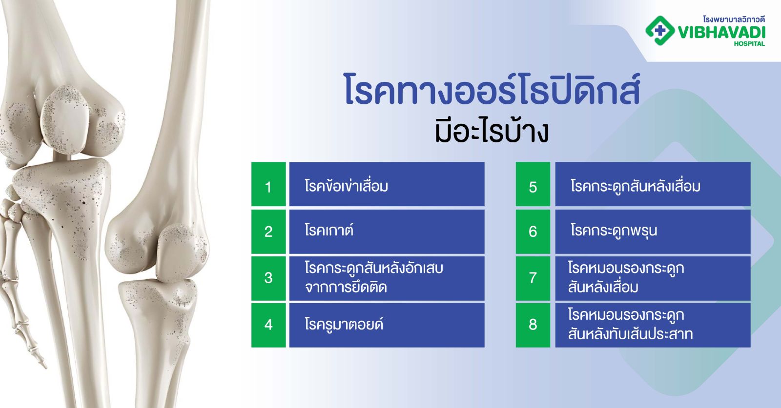 โรคทางออร์โธปิดิกส์มีอะไรบ้าง